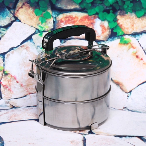 Контейнер для продуктов металлический 1311см 2уровня, пластиковая ручка_3