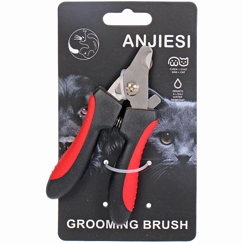 Когтерез для животных ЛАПУСИКИ, коллекция БРО, прорезиненная ручка, цвет чёрныйкрасный, 612см (блистер)_6