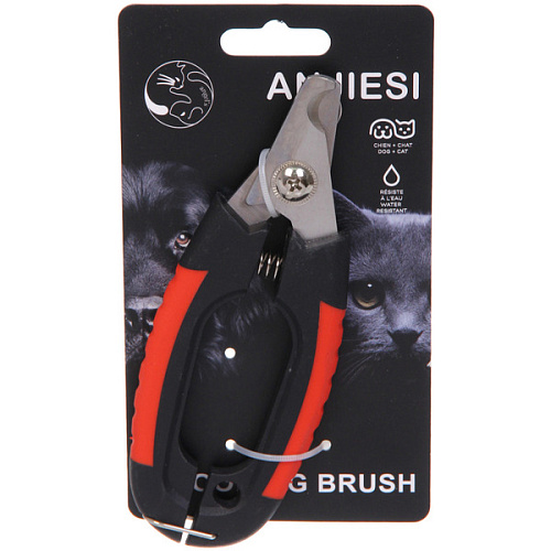 Когтерез для животных ЛАПУСИКИ, коллекция БРО, прорезиненная ручка, цвет чёрныйкрасный, 55155см (блистер)_3