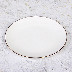 Тарелка фарфоровая "White magic Gold" 20см, плоская