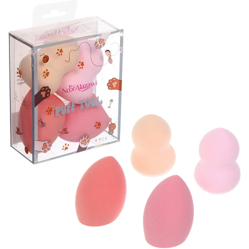 Спонжи для макияжа 4шт фигурные "FRIDA", лапки, цвет как на фото, 10,5*8,8см
