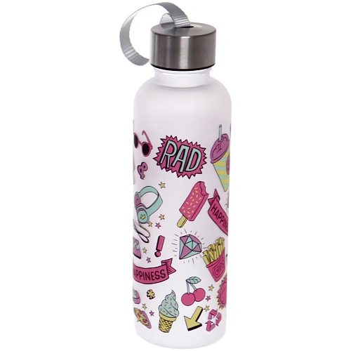 Бутылка питьевая пластиковая 600мл Летний микс, микс цветов_25