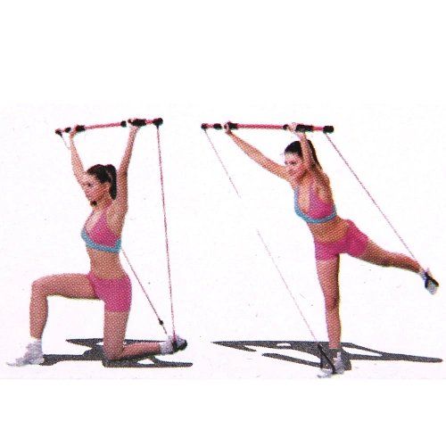 Гимнастическая палка с эспандерами Пилатес, фиолетовый_10