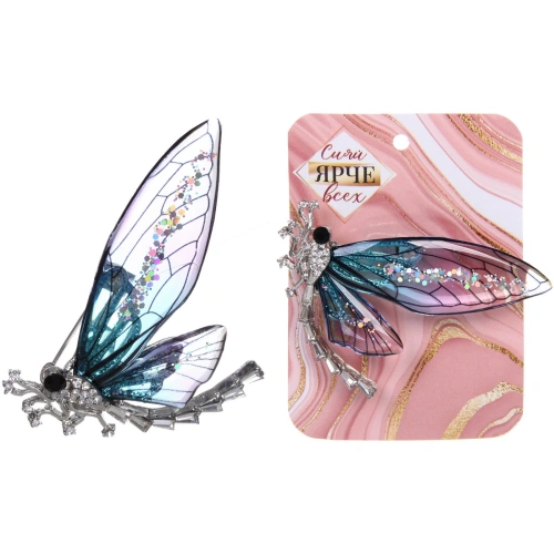 Брошь "KLEVER KS", Стрекоза, цвет как на фото, 6*4,7см (символ Перерождения)