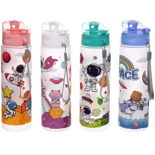 Бутылка питьевая пластиковая 700мл Космос, микс цветов_4