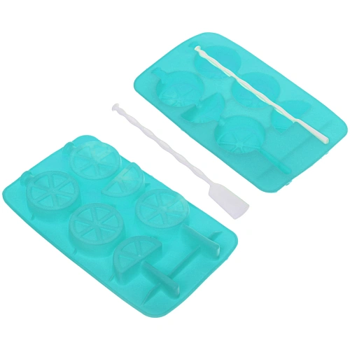 Форма для льда силиконовая Дольки 2011,5см с палочками, цвета микс_5