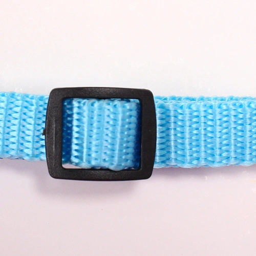 Шлейка с поводком Веселая прогулка 120см цвет светло - голубой_5