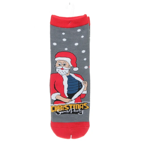 Носки новогодние Дед мороз, микс 5 цветов, р-р36-42 (крючок, пакет, стикер)_7