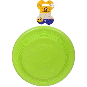 Игрушка резиновая "Фрисби", цвет зеленый, 23см (лейбл)