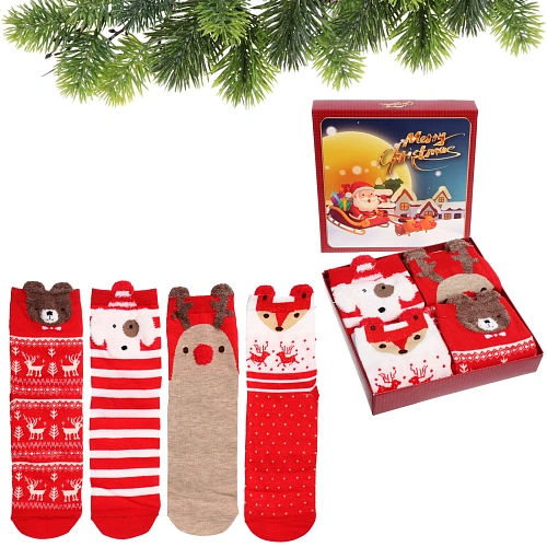 Носки женские в подарочной коробке 4шт Fashion ZIMA, 4 дизайна, р36-39_10