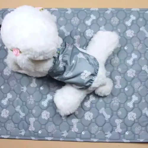 Пеленка непромокаемая многоразовая "ЧИСТЫЕ ЛАПКИ", цвет серый, 4-х слойная, 50*70см 