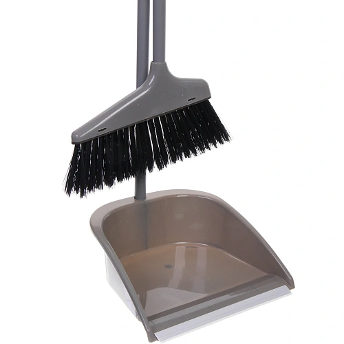 Набор для уборки, щетка для пола с совком Эконом серая WF35_15