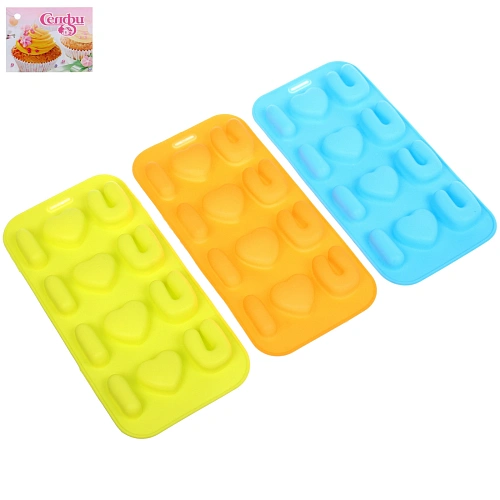 Форма для льда силиконовая "Любовь" 20*10см, цвета микс