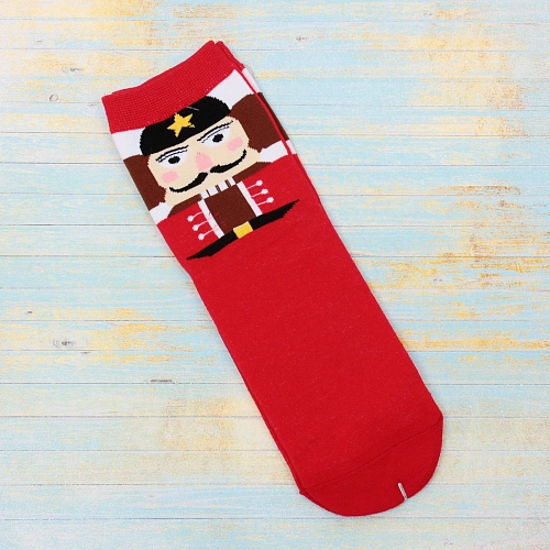Носки новогодние SKAZKA, кокарда, цвет как на фото, р-р36-42 (крючок, пакет, стикер)_3