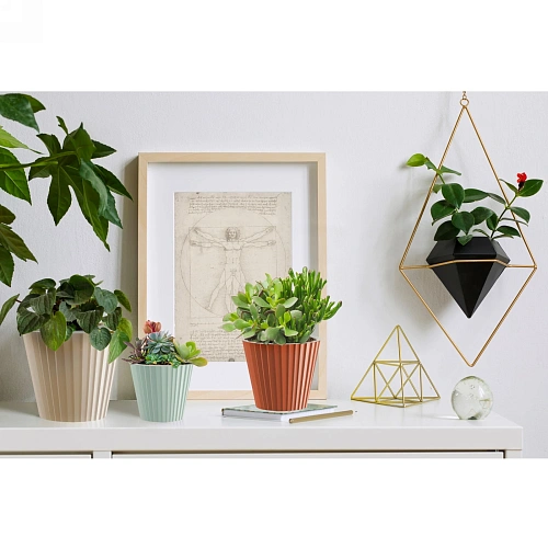 Горшок для цветов пластиковый 5,8л d-23см Sand c дренажной вставкой, белый_3