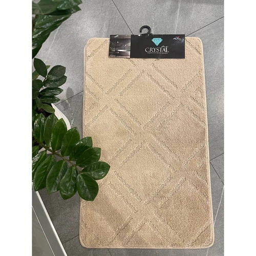 Комплект ковриков для ванной и туалета My Crystal 60100 и 5060 ромб бежевый_1