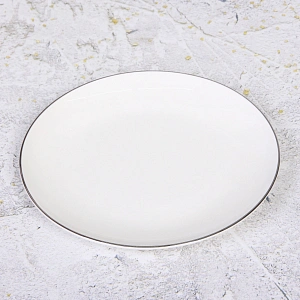 Тарелка фарфоровая "White magic Silver" 20см, плоская