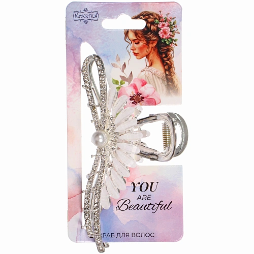 Заколка - краб для волос на блистере LAVITA, завиток, цвет серебро и золото, 115,5см_3