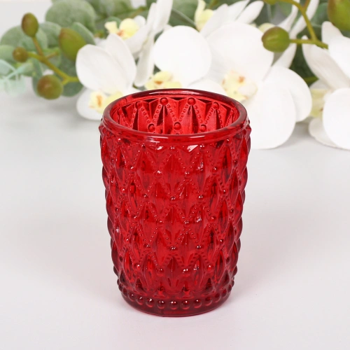 Подсвечник "Самоцвет" 6,5*9 см, Красный