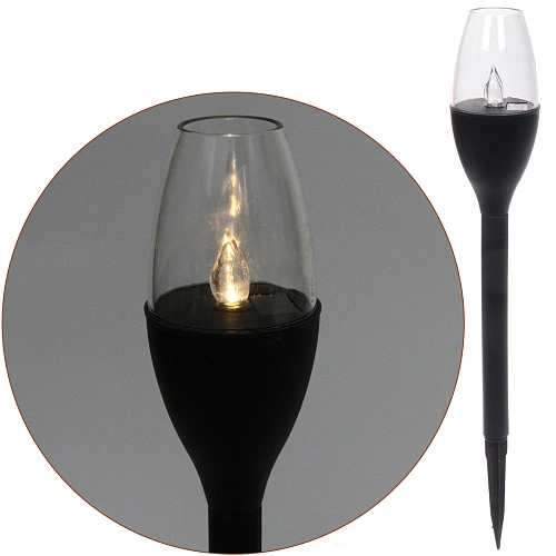 Светильник на солн.батарее "Пламя огня" 43*6,5 см, Теплый белый