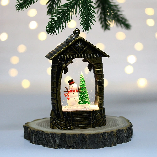 Сувенир с подсветкой "Загадка - Снеговик" 7,5*4*12,5 см (работает от батареек LR44*3)