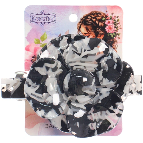 Заколка - автомат для волос AKS-EMPIRE, цвет мрамор, 8,56,5см_3