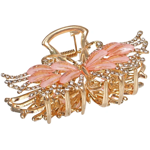 Заколка - краб для волос на блистере LAVITA, бабочка, цвет серебро и золото, 7,53,5см_6