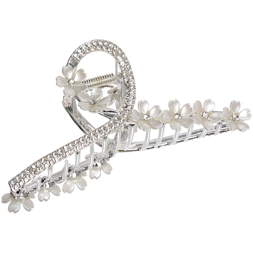 Заколка-краб для волос AKS - DesignPRO, петля с сакурой, цвет золото и хром, 1155см_3