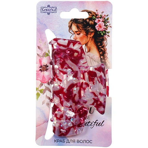 Заколка - краб для волос AKS-EMPIRE, прямоугольник, микс 6 цветов, 7,84,5см_6