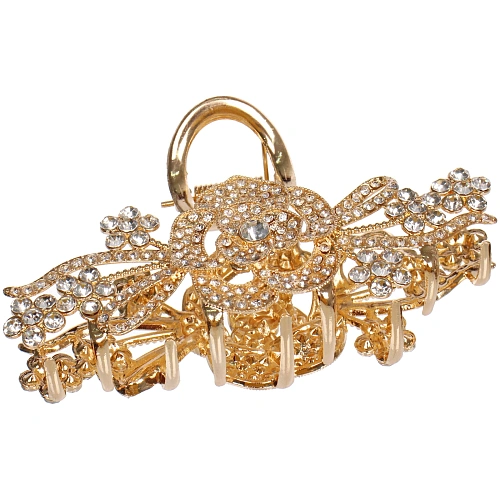 Заколка - краб для волос на блистере LAVITA, роза, цвет серебро и золото, 10,55,5см_6