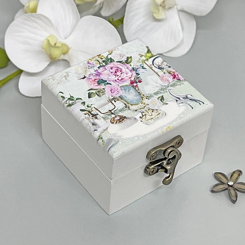 Шкатулка деревянная с зеркалом МАРЦИПАН, пудровые пионы, 656545см (в коробке)_10