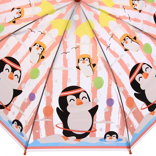 Зонт детский полуавтомат Пингвин, 8 спиц, d-80см, длина в слож виде 65см_4