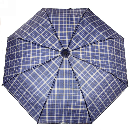 Зонт мужской механический Ультрамарин, клетка, 8 спиц, d-105см, длина в слож виде 24см _12