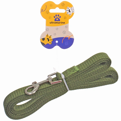 Поводок для собак крупных пород Мой Бро, цвет хаки, 3 метра (лейбл)_7