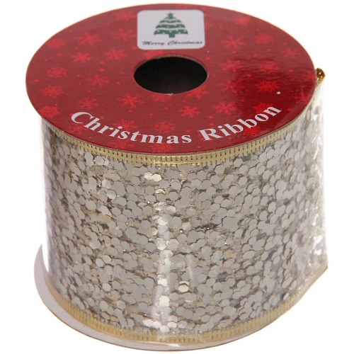 Лента для декорирования Волшебные искры 6,3 см, 2,7 м, Шампань_7