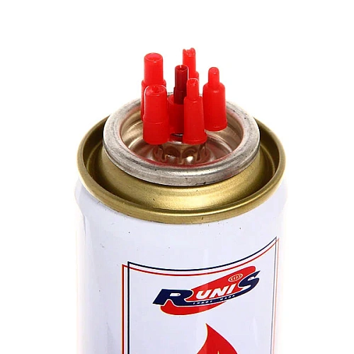 Газ для зажигалок RUNIS белый металлический баллон (с насадками) 140мл (1-007)_5