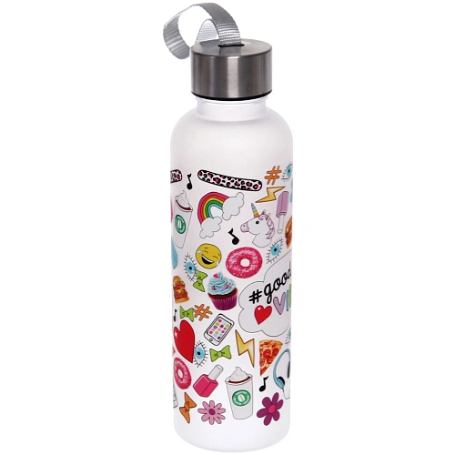 Бутылка питьевая пластиковая 600мл Летний микс, микс цветов_20