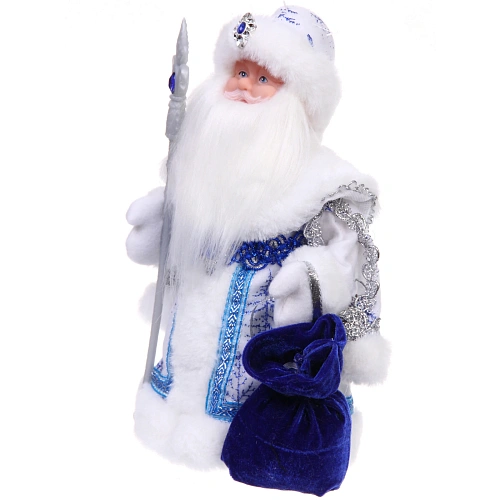 Дед Морорз музыкальный Волшебный день в синей шубке 30 см_3