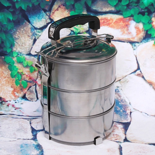 Контейнер для продуктов металлический 1316,5см 3уровня, пластиковая ручка_3