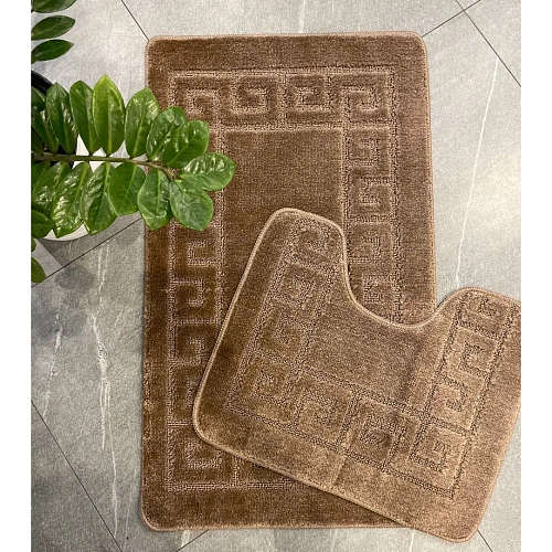 Комплект ковриков для ванной и туалета My Crystal 60*100 и 50*60 Афины,мокко