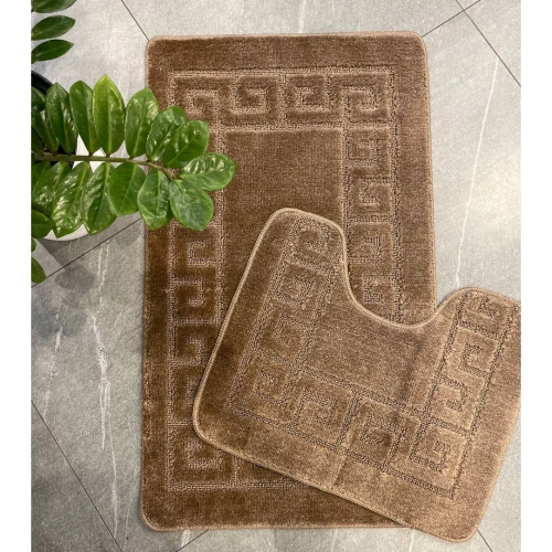 Комплект ковриков для ванной и туалета My Crystal 60*100 и 50*60 Афины,мокко