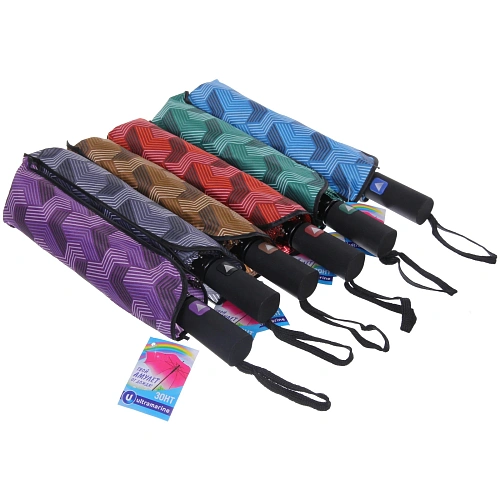 Зонт женский полуавтомат Витраж, микс 6 цветов, 8 спиц, d-100см, длина в слож виде 30см_40