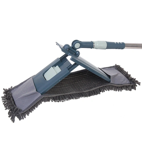 Швабра Селфи с насадкой из микрофибры, насадка 150гр ,букли Gray _10