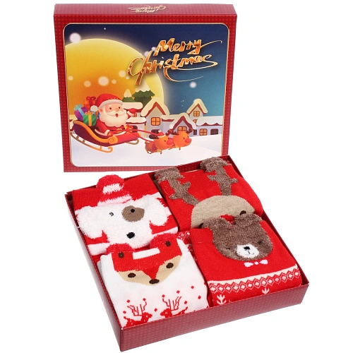 Носки женские в подарочной коробке 4шт Fashion ZIMA, 4 дизайна, р36-39_9