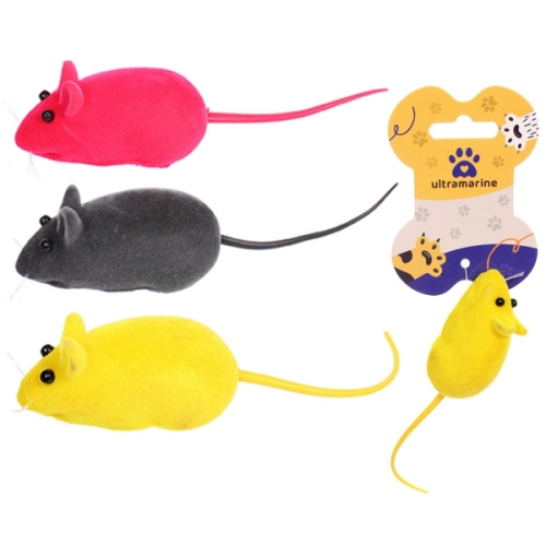 Игрушка - мышка для кошек "ЦЕПКИЕ ЛАПКИ", микс 3 цвета, 13см 
