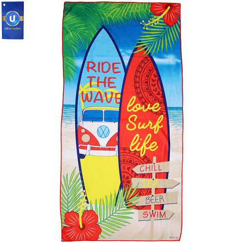 Полотенце пляжное 70*140 см "SUNshine - Сёрфинг", микрофибра, 230 гр/м2