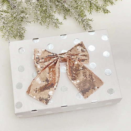 Бант на ёлку Блеск 1214 см (набор 2 шт), Розовое золото_8