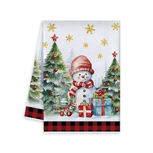 Полотенце кухонное "Wishes - Снеговик" 40*57 см, микрофибра 200 гр/м2