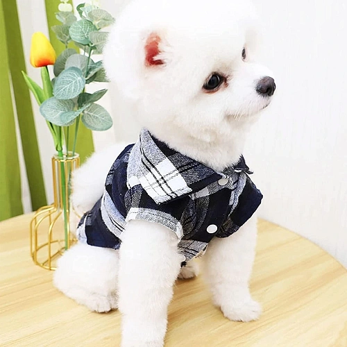 Кофта - рубашка фланелевая для мелких пород собак и кошек BRO Style, цвет синий, р M_6