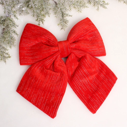 Бант на ёлку "Очарование" 20*25 см, Красный